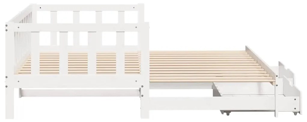 Sofá-cama com gavetão e gavetas sem colchão 90x200 cm branco