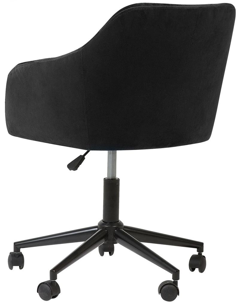 Cadeira de escritório em veludo preto VENICE  Beliani