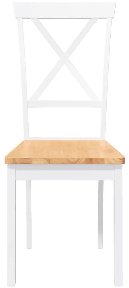 Cadeiras de jantar 2 pcs madeira de seringueira maciça branco