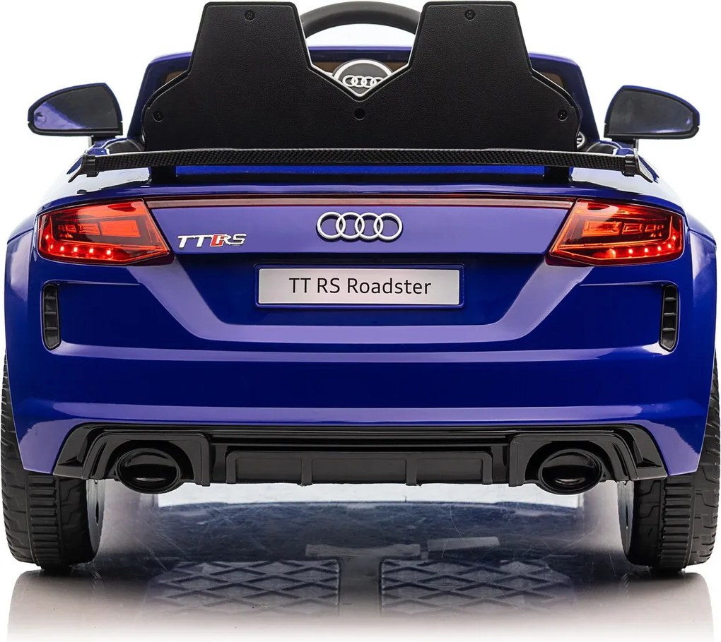 Carro elétrico para crianças 12V Audi TT RS pneus de borracha maciça, banco em pele sintética Azul
