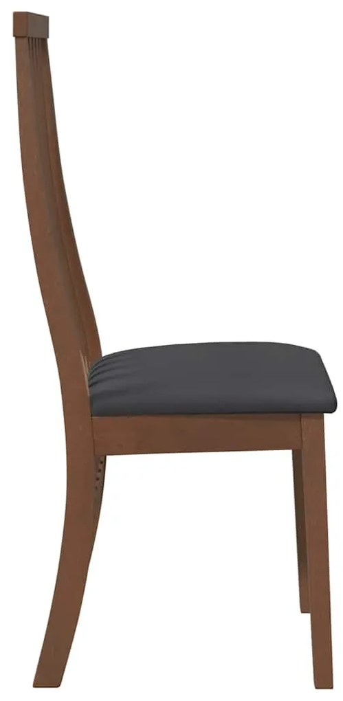 Cadeiras de jantar com almofadões 2 pcs madeira maciça castanho