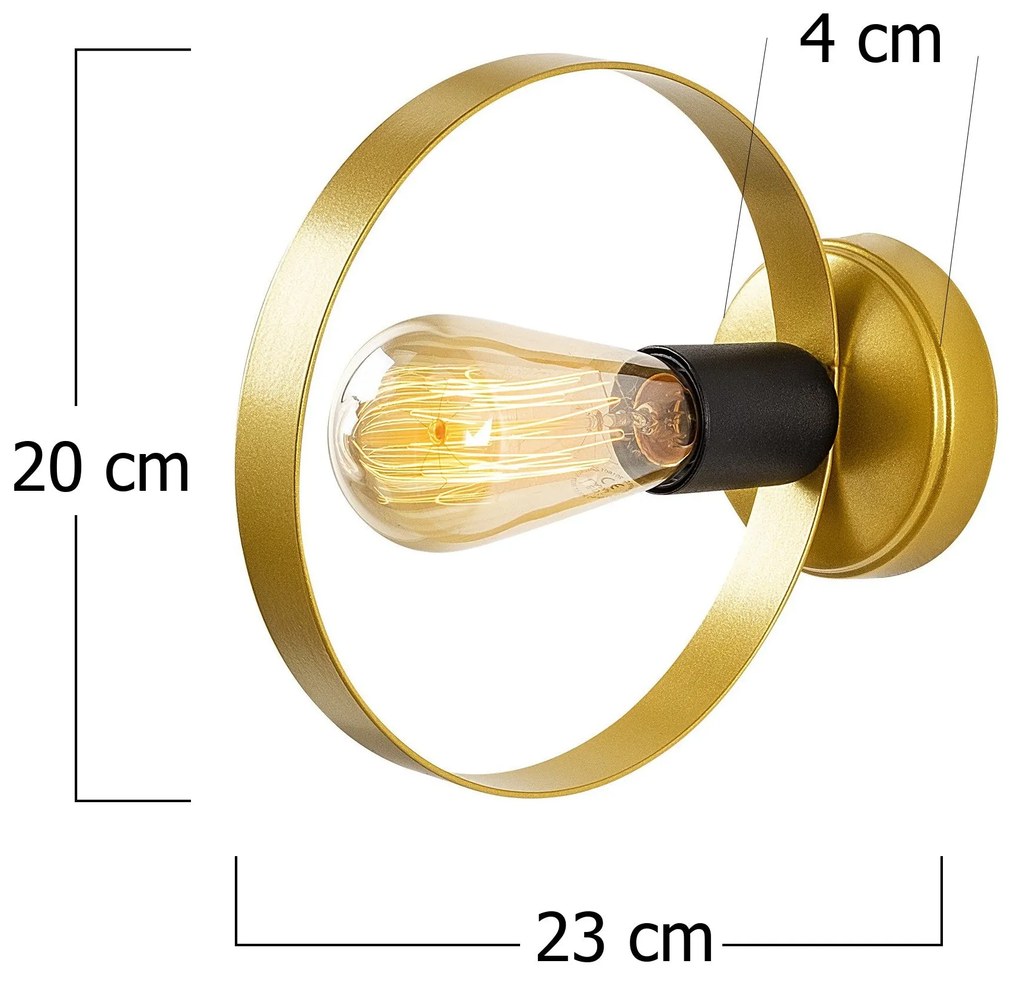 Aplique de Parede Halka – Dourado e Preto – 4 x 23 cm