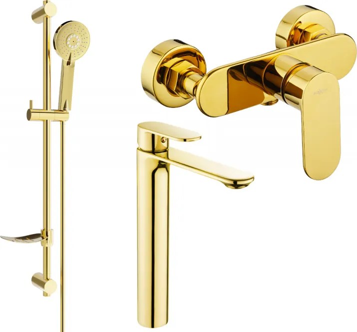 Mexen Milo DF40 conjunto de duche, dourado - 71314DF40-50