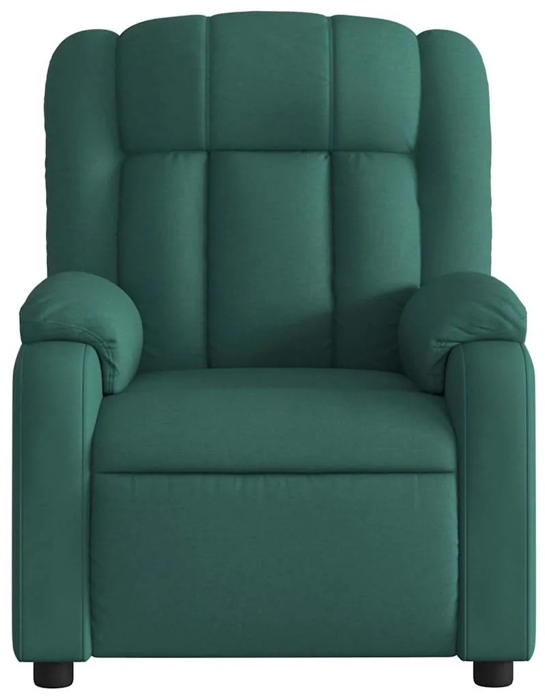 Poltrona de massagens reclinável tecido verde-escuro