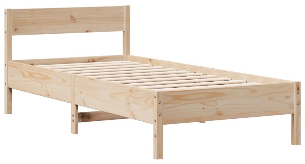 Cama com estante sem colchão 75x190 cm pinho maciço