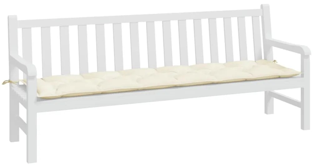 Almofadão p/ banco de jardim 200x50x7 cm tecido oxford creme