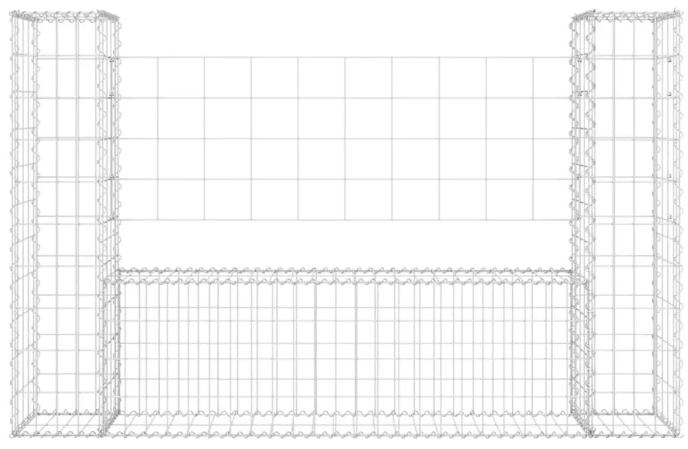 Cesto gabião em forma de U c/ 2 postes 140x20x100 cm ferro