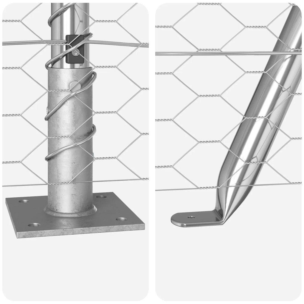 Conjunto de Cercas Conjunto de 2 Aço galvanizado 25 x 1,5 m
