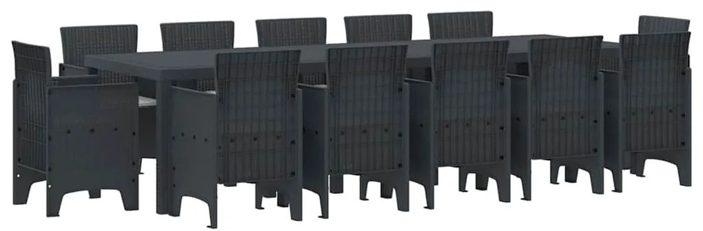 Conjunto de Jantar para Jardim com Almofadas 13 pcs