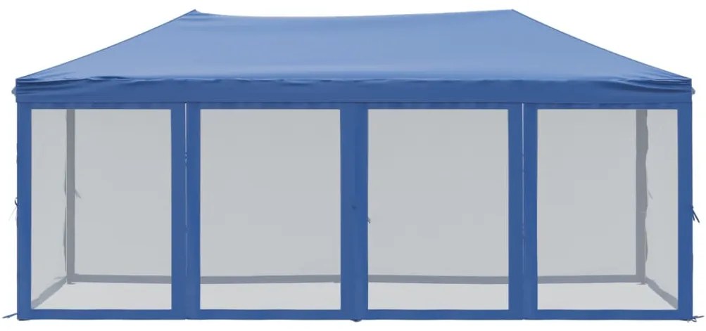 Tenda para festas dobrável com paredes laterais 3x6 m azul