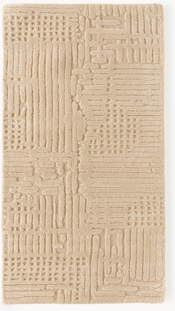 Tapete em lã artesanal com relevo Silas