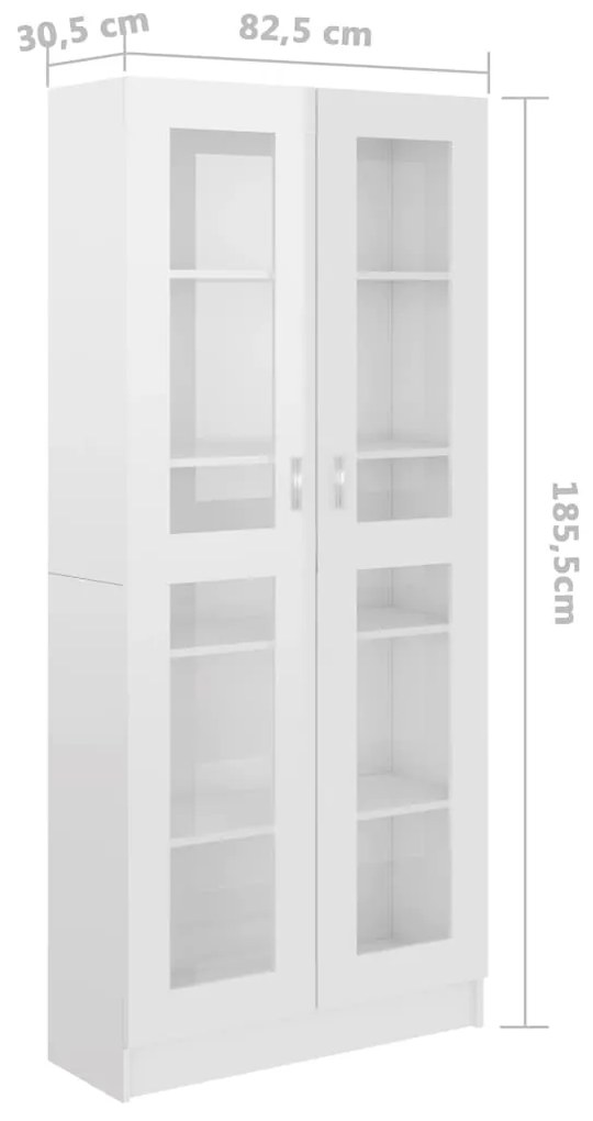 Vitrine Real de 185cm - Branco Brilhante - Design Moderno