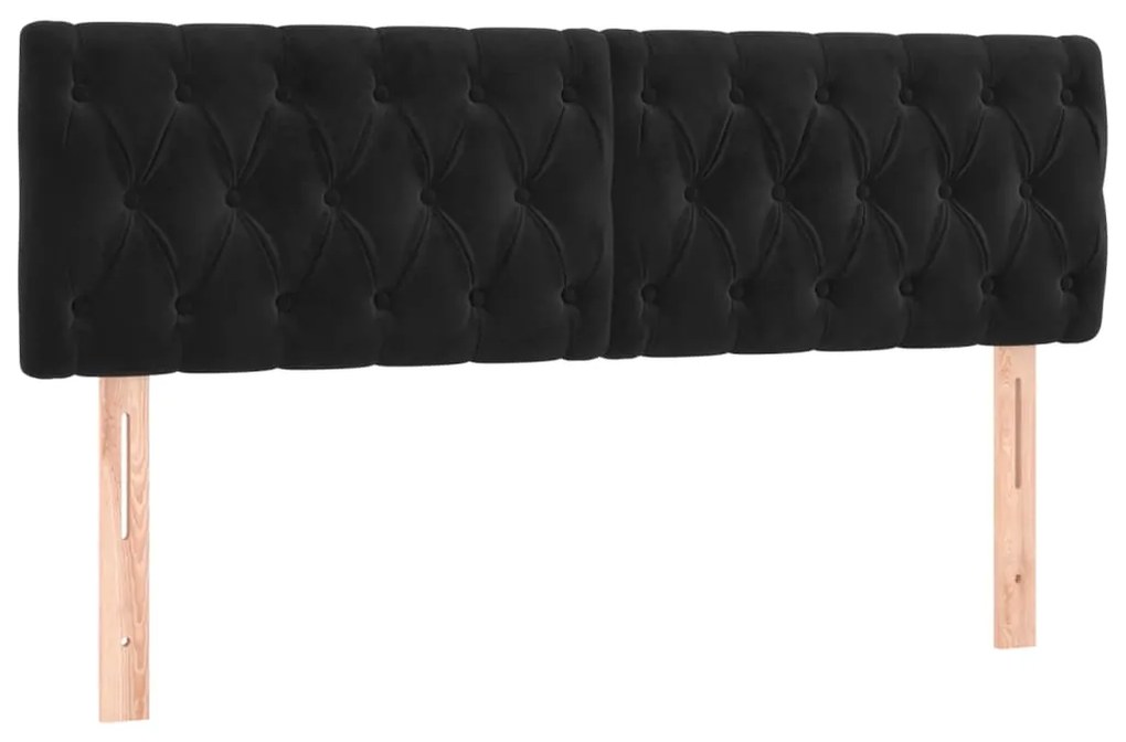 Cama box spring c/ colchão/LED 160x200 cm veludo preto