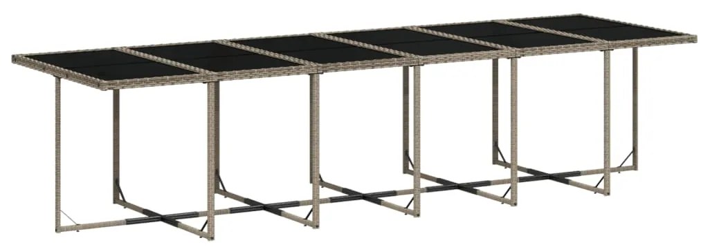 17 pcs conj. de jantar p/ jardim c/ almofadões vime PE cinzento