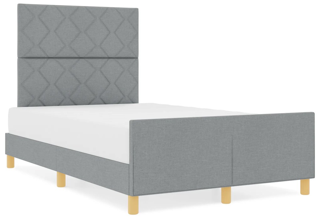 Cama vidaXL Cinza Claro 120x200 cm em Tecido