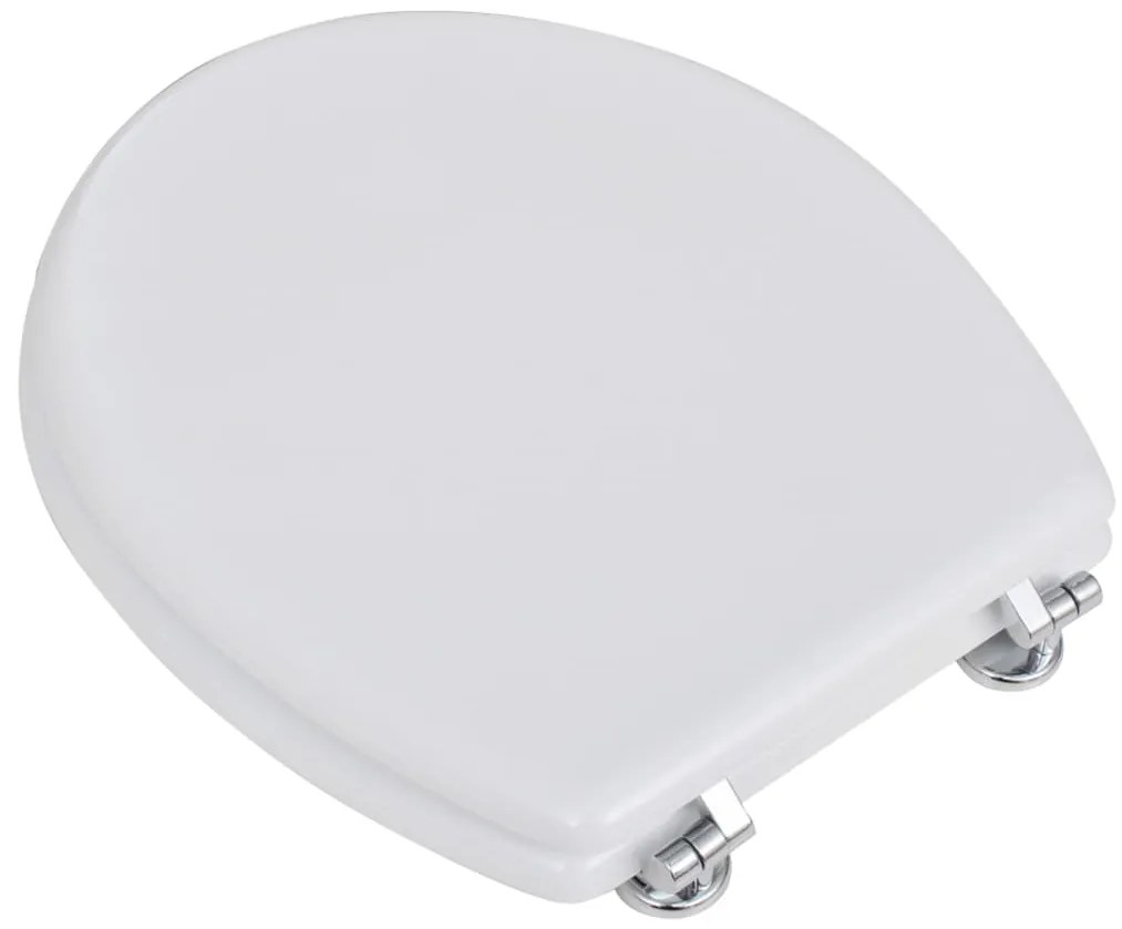 Assentos de sanita com tampas 2 pcs MDF branco