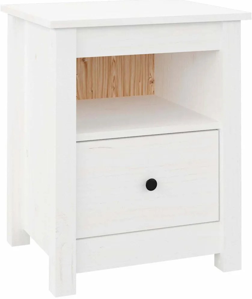 Mesas de cabeceira 2 pcs 40x35x49 cm pinho maciço branco