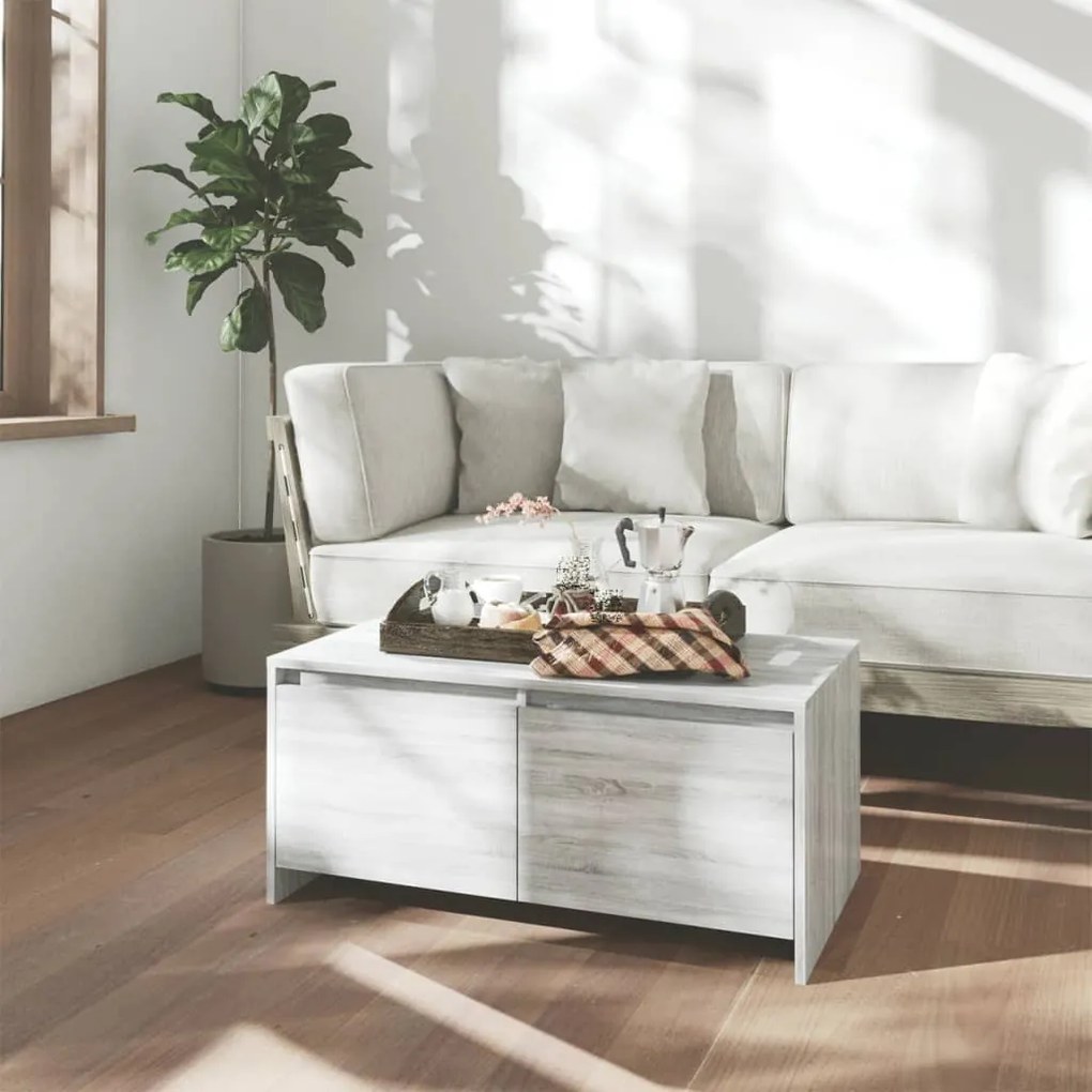 Mesa de centro 90x50x41,5 cm derivados madeira cinzento sonoma