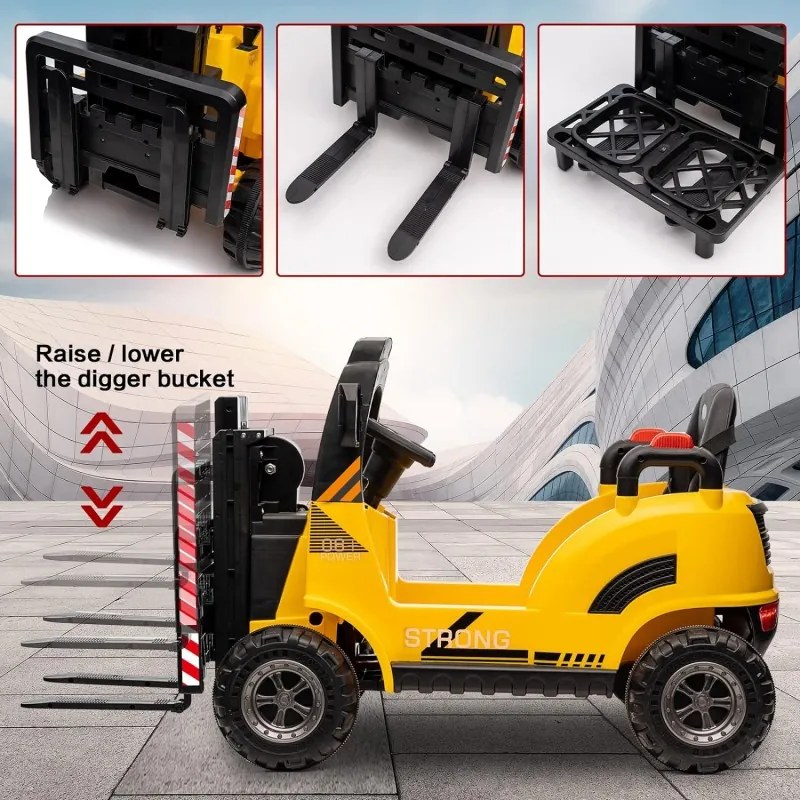 EMPILHADOR ELÉTRICO INFANTIL 12V AMARELO
