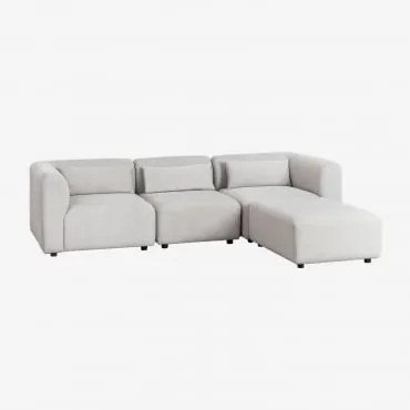 Sofá Modular De 3 Peças Com Puff Fogler Tecido Cinza Claro - Sklum