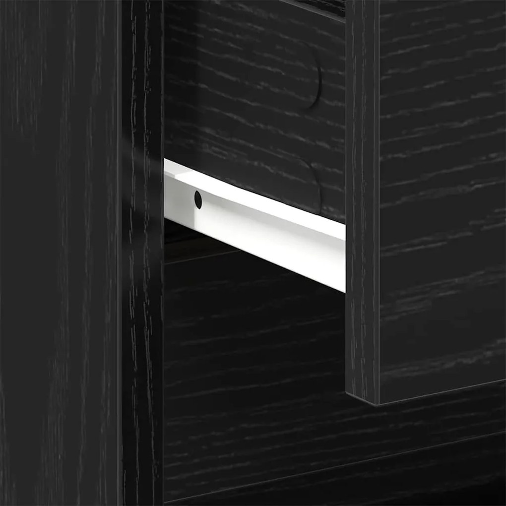 móvel de cabeceira vidaXL Preto Carvalho 45x34x44,5 cm Madeira de Enge