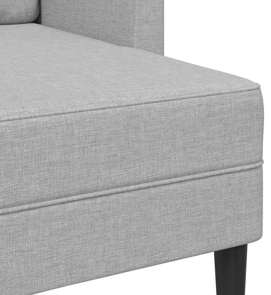 Sofá 2 lugares com Chaise em L 125 cm tecido cinzento nublado