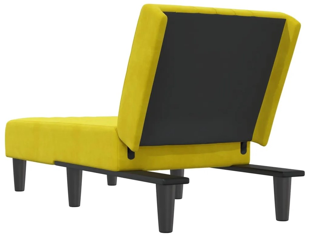 Chaise longue veludo amarelo