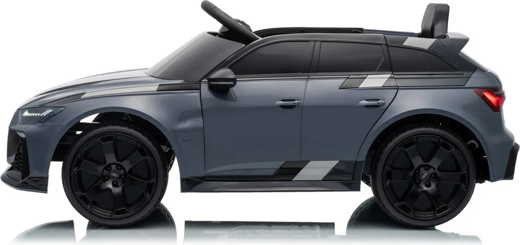 Carro elétrico para Crianças 12V 4x4 Audi RS6 Avant GT Rodas de espuma EVA, Assento Couro ecológico Cinzento