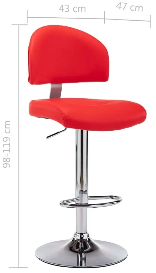 Banco de bar couro artificial vermelho