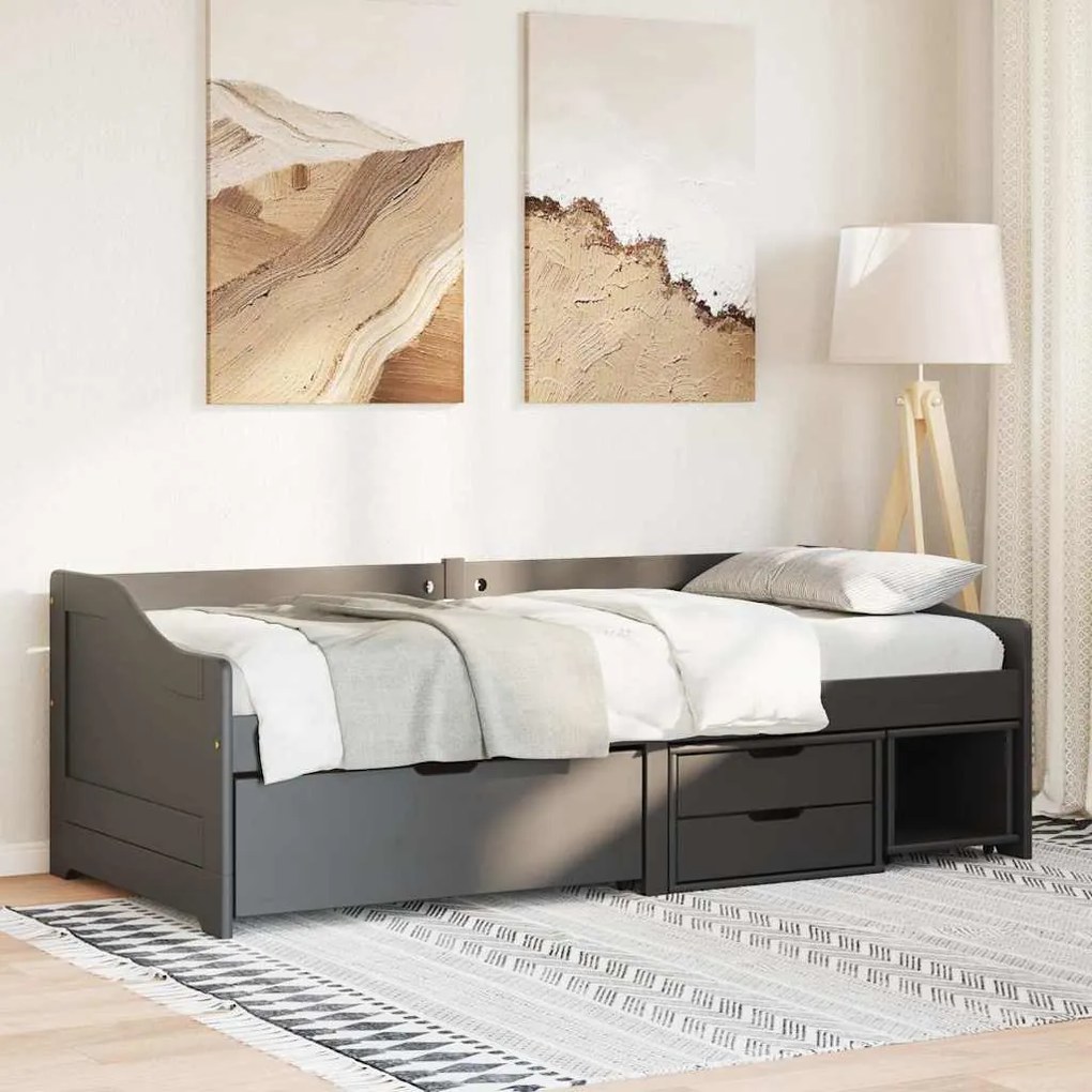Sofá-cama com 3 gavetas sem colchão 90x200 cm IRUN preto