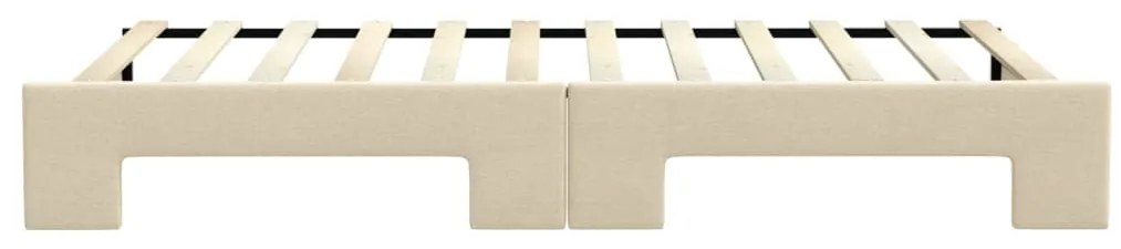 Sofá-cama com gavetão 100x200 cm tecido cor creme