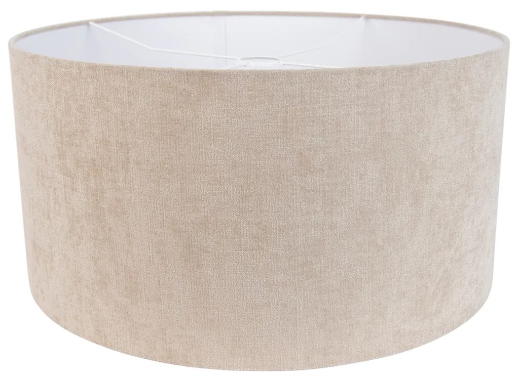 Abajur de tecido castanho claro redondo 50/50/25