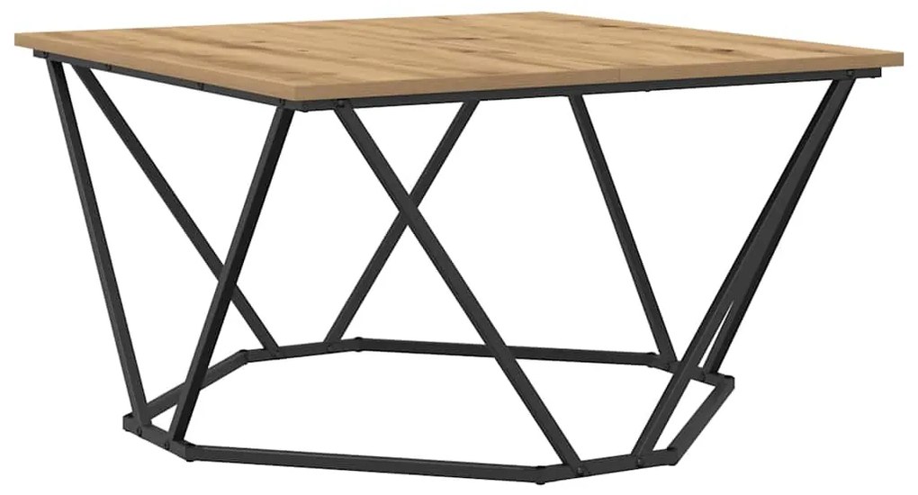 Mesa de Café Carvalho Artesanal 80x80x45 cm Madeira de Engenharia
