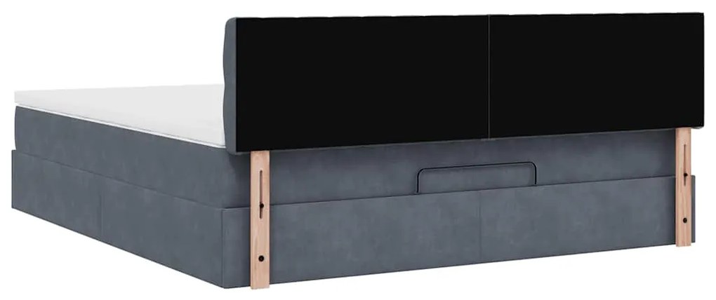 Estrutura de cama otomana com colchão 180x200cm cinzento escuro
