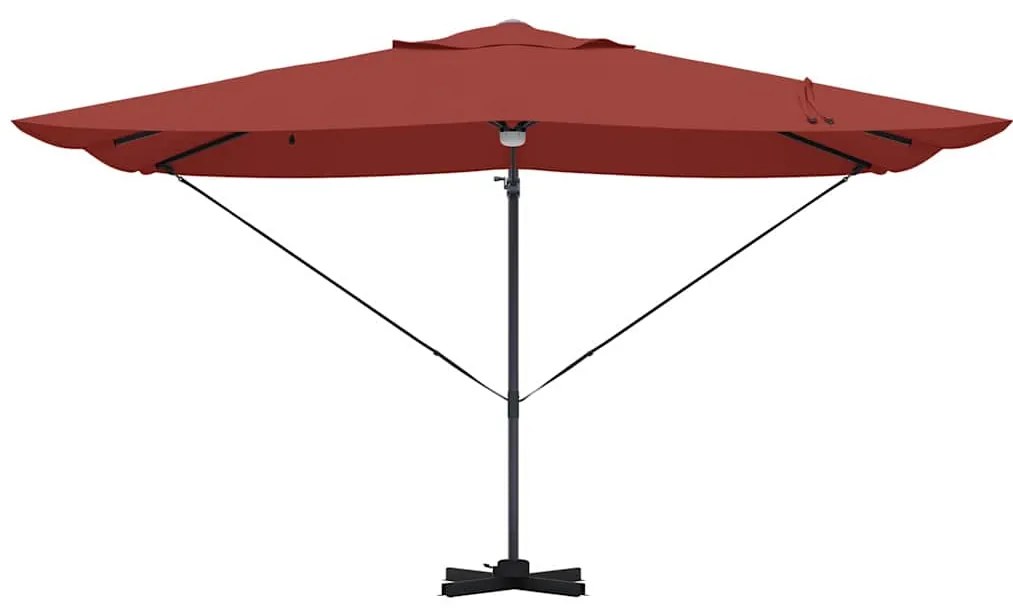 Guarda-Sol Cantilever Roma com LEDs, Cor Terracota, Medidas: 352x251x2