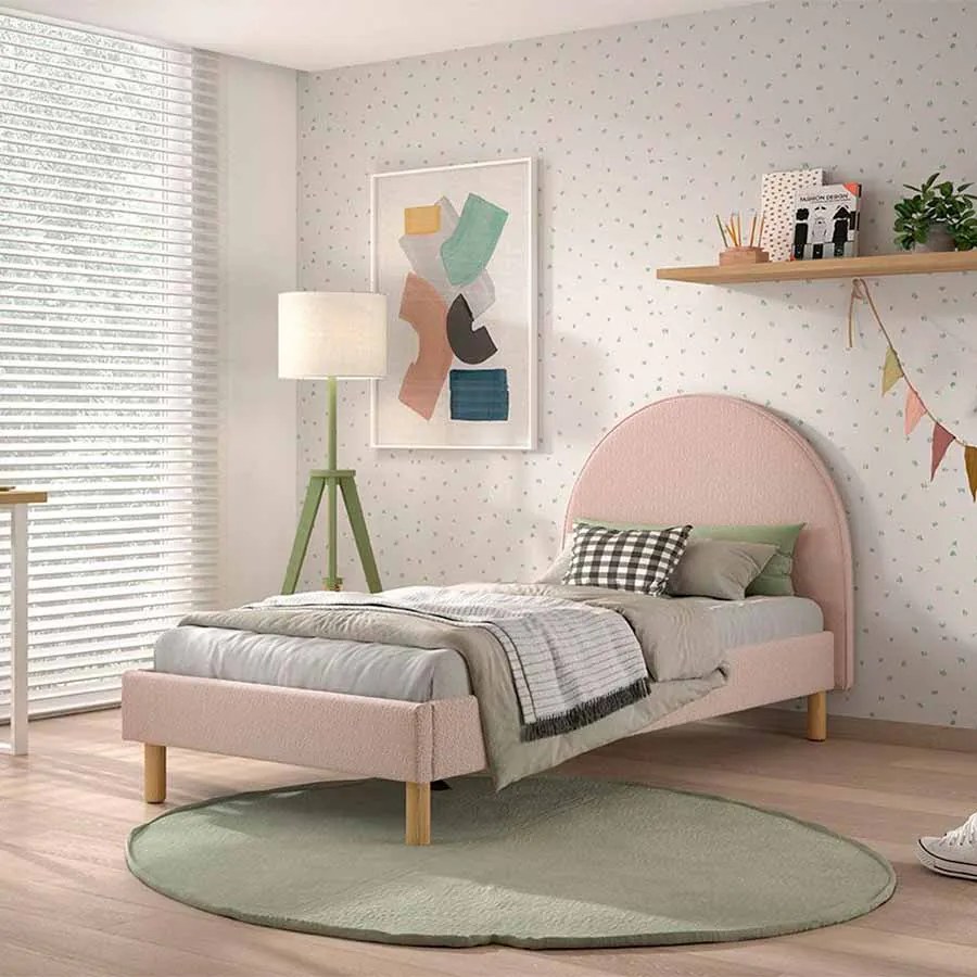 Cama Infantil MOON 90x200 + Estrado Rosa