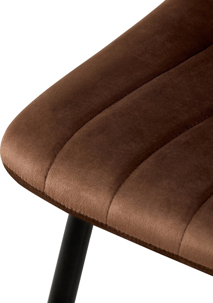 Conjunto de 4 cadeiras Jantar Dijon em veludo castanho