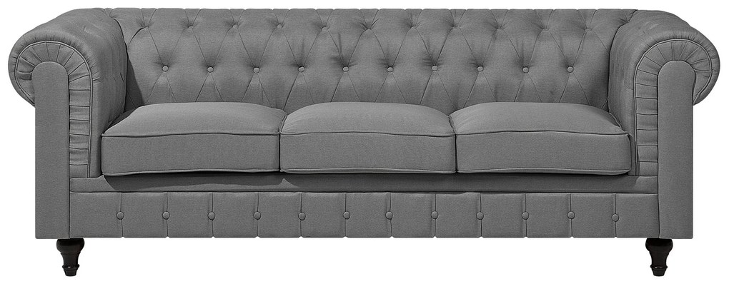 Conjunto de sofás com 4 lugares em tecido cinzento claro CHESTERFIELD BIG Beliani