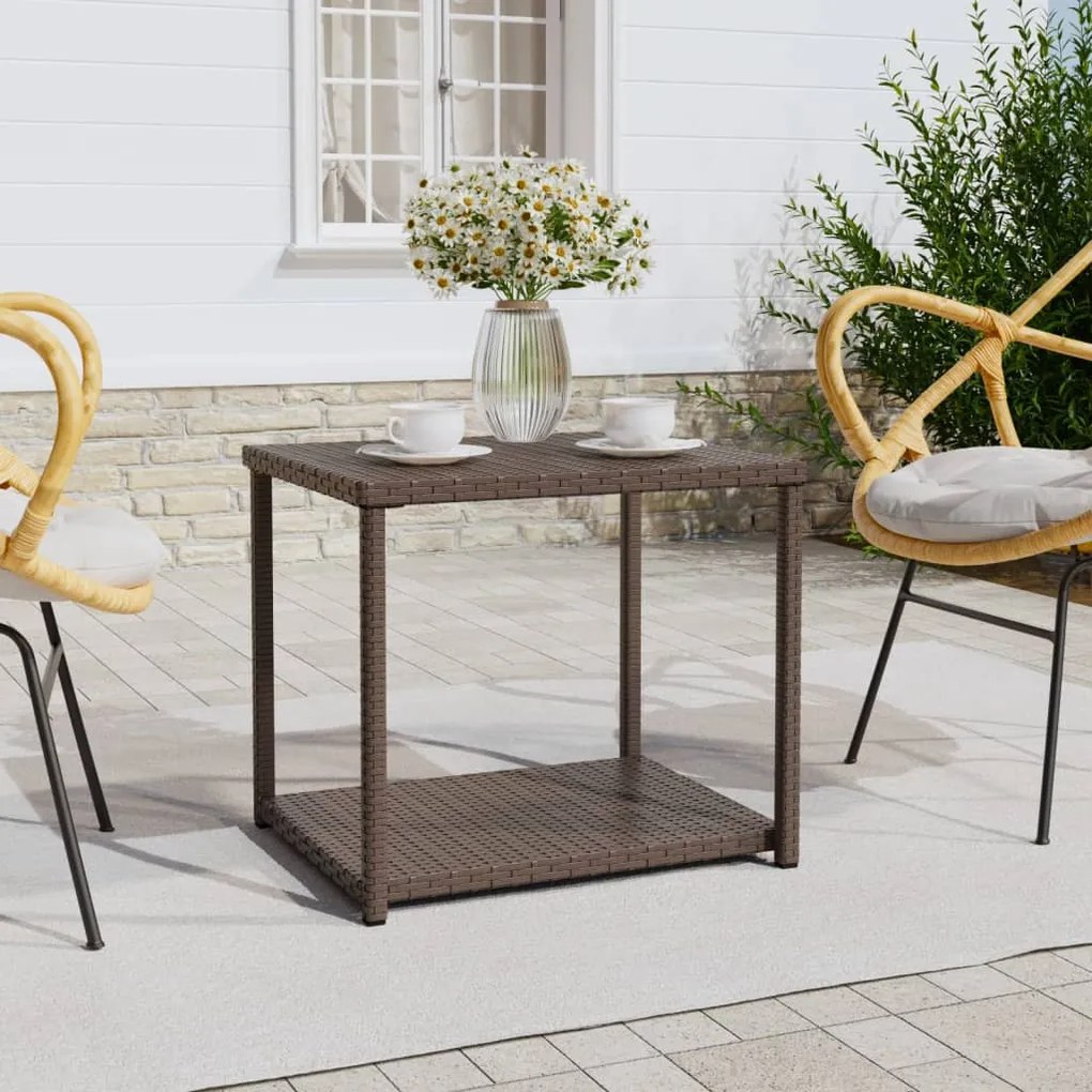 319405 vidaXL Mesa de apoio 55x45x49 cm vime PE castanho
