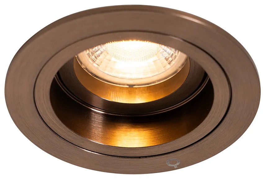 Foco embutido inteligente bronze escuro redondo inclinável e giratório Incl. Wifi GU10 50mm - Chuck