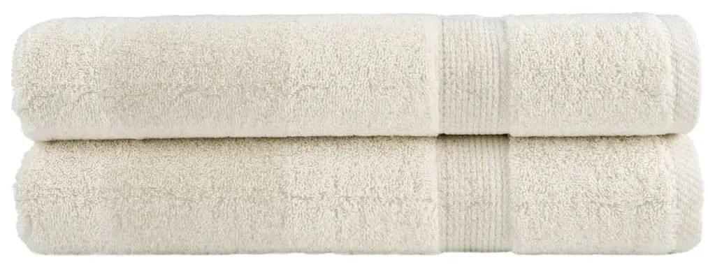 vidaXL Toalhas de sauna premium SOLUND 2 pcs 80x200 cm 600 gsm creme