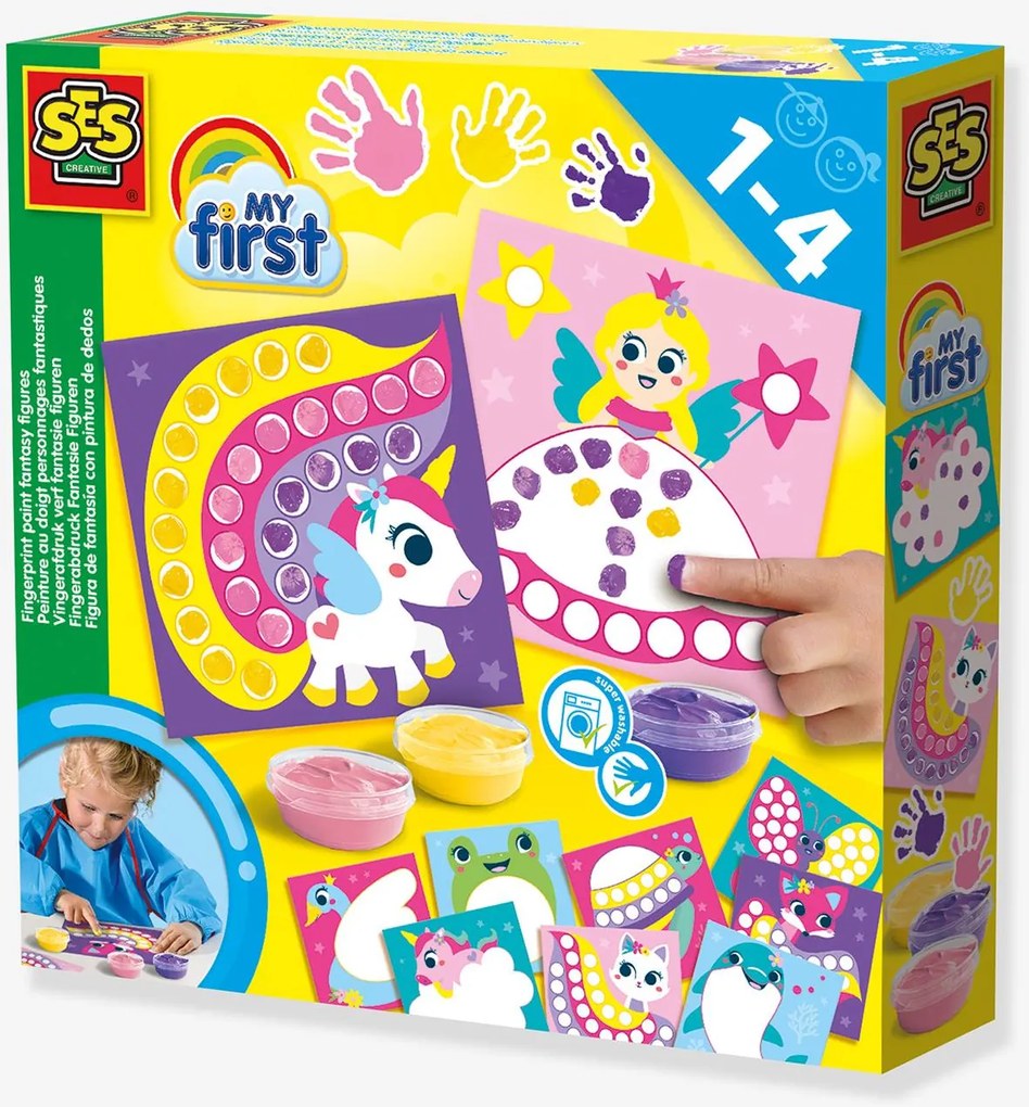 O meu primeiro conjunto de pintura a dedo - criaturas fantásticas SES Creative para crianças multicolor