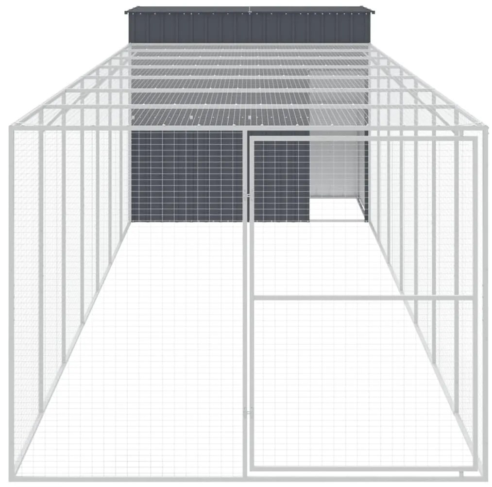 Casota p/ cães c/ parque 214x865x181 cm aço galvaniz. antracite