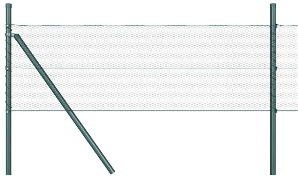 Cerca Hexagonal vidaXL Verde 0.4x25 m Aço