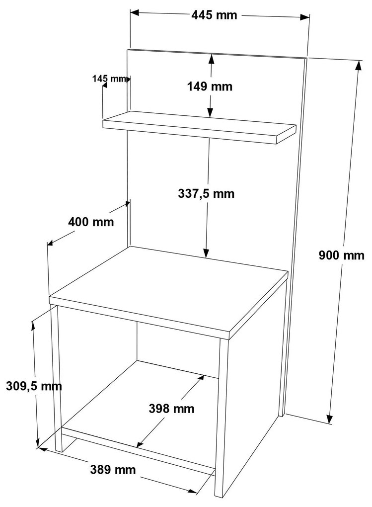 Mesa de Cabeceira "Alba" - Branco - 44,5x90x39,8cm - Design Moderno