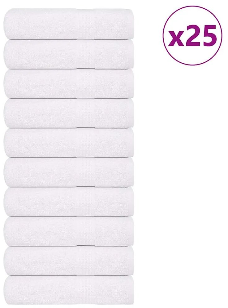 vidaXL Toalhas de banho FROGN 25 pcs 100x150 cm 360 g/m² branco