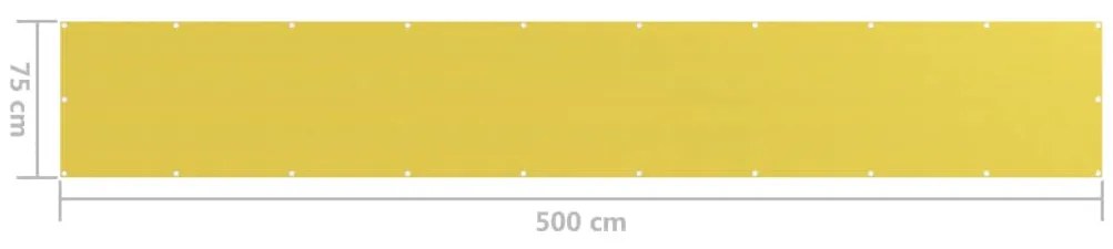 Tela de varanda 75x500 cm PEAD cor amarelo