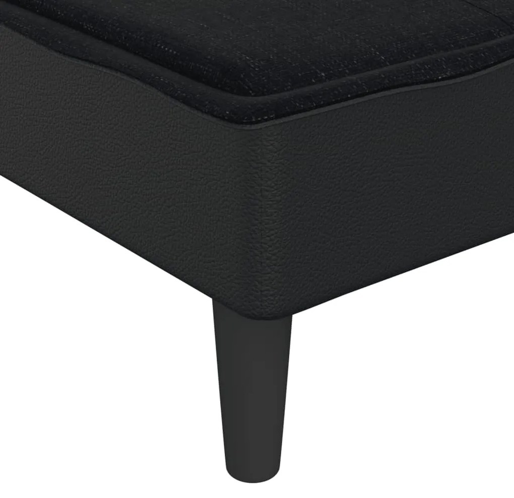 Chaise longue tecido preto