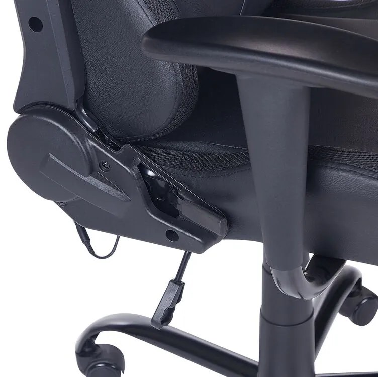 Cadeira gaming em pele sintética preta com iluminação LED GLEAM Beliani