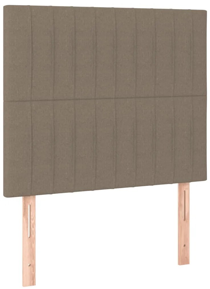 Cama com molas/colchão 90x190 cm tecido castanho-acinzentado